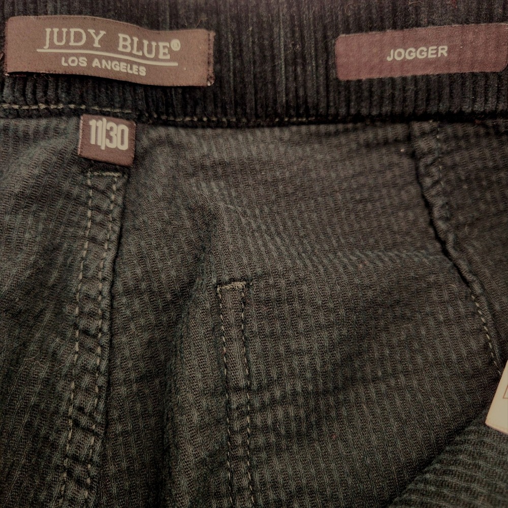 Judy Blue Jogger Corduroy Pants Women 11/30 Dark Green Stretch Tapered JB88863 C - Picture 3 of 8
